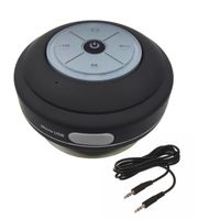 Enceinte nomade,Haut-parleur LED sans fil,compatible Bluetooth,pour salle de bain,douche,étanche,Portable,forme ronde- Black[B9124]