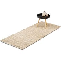 Relaxdays Tapis de passage tapis de sol en jute fibre nature fait main couloir - 4052025964894