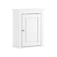 Meuble Salle De Bain Suspendu Blanc - 1 Porte Avec Étagère Réglable - L40 X P18 X H49 Cm