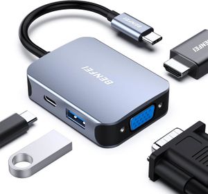 HUB Gray HUB USB C 4 en 1,  adaptateur USB C vers HDMI