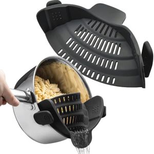 Passoire Clipsable Universelle En Silicone - Compatible Toutes Casseroles - Parfaite Pour Pâtes, Légumes Et Riz - Facile à Ranger Et Nettoyer