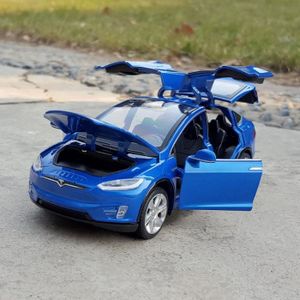 VOITURE - CAMION Modelx Bleu - Voiture Miniature Tesla Model X Mode