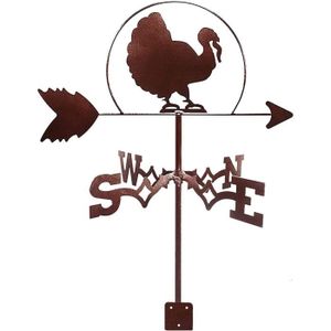 GIROUETTE - CADRAN Girouette en Acier Inoxydable Indicateur de Vent avec Sculptures de Poulet de Dinde Girouette en métal Outil de Mesure de A306