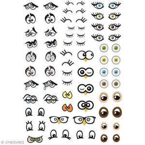 Autocollant et sticker Graine Creative 1188 gommettes adhésives - yeux
