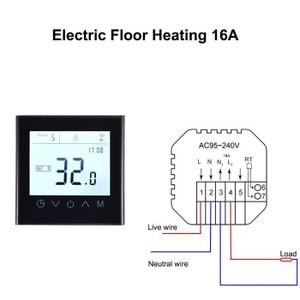 PLANCHER CHAUFFANT 16a chauffage électrique - Thermostat intelligent WiFi pour chaudière à gaz-eau-électrique, contrôleur de cha