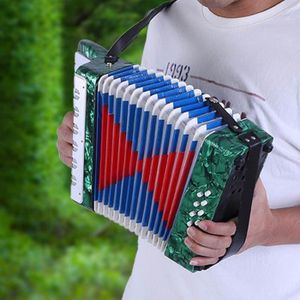 ACCORDÉON ARAMOX Accordéon débutant Instrument de musique d'accordéon 17 touches 8 basses pour les étudiants débutants (vert)