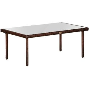 TABLE DE JARDIN  Table basse de jardin plateau verre trempé 5 mm ré