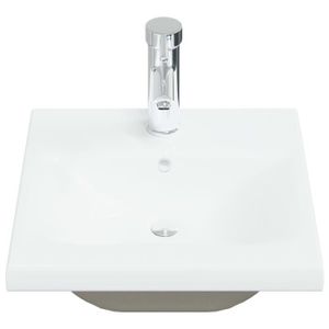 LAVABO - VASQUE Lavabo encastré avec robinet 42x39x18 cm Céramique Blanc YIN