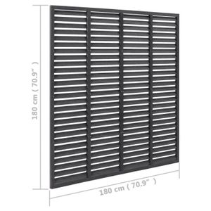 CLÔTURE - GRILLAGE YAJ - Panneaux de clôture - Clôture à persiennes WPC 180x180 cm Gris - DX0541