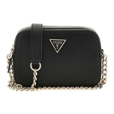 GUESS Sac Bandoulière Milano Top Zip Xbody Avec Poche Avant - Cuir PU Style Jeans - Homme - Noir Élégant