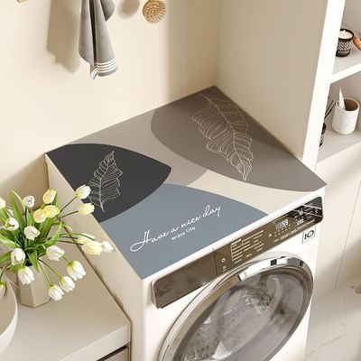 Housse Antidérapante Pour Machine à Laver/sèche-linge - Protection Poussière, Séchage Rapide (60x60 Cm, Gris) - 5