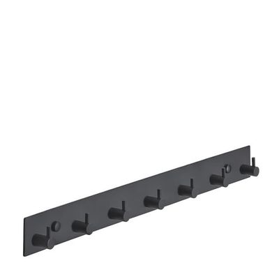Porte-Manteau Mural 14 Crochets - 95 Cm Acier Inoxydable Noir, Style Industriel Pour Couloir, Chambre, Salle De Bain