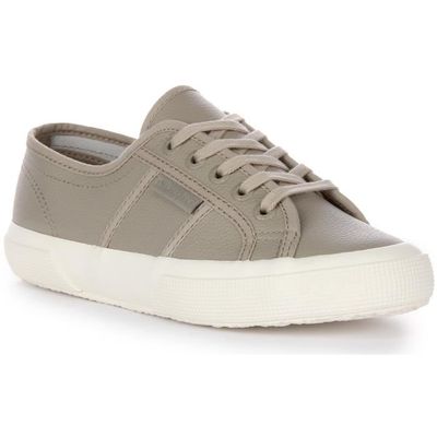 Baskets en cuir à lacets pour unisexe Superga 2750 EFGLU Gris