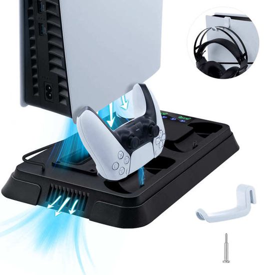 Support De Refroidissement Multifonction Pour PS5 - Marque Dobe - Noir