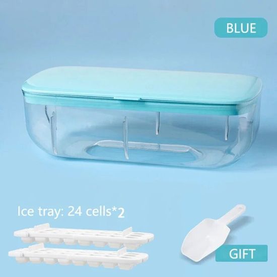 Bac à Glaçons Pressable Avec Couvercle – Design Antiadhésif, Poignée, Pratique Pour Pique-nique, Camping Ou Apéro à La Maison