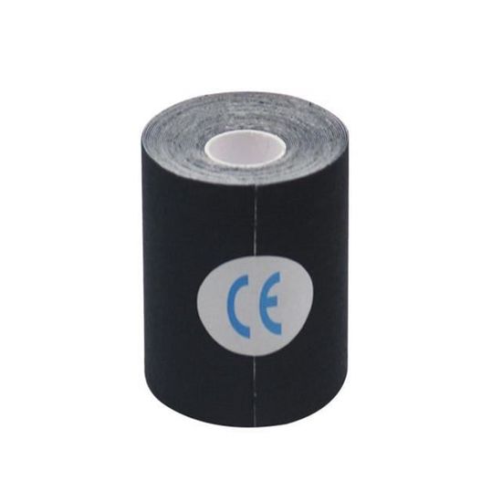 Set De 2 Bandes Kinésiologie Axion Couleur Noir | 40 Pansements Imperméables Prédécoupés De 25x5 Cm - 20 Par Rôle | Elastique Et Respirant | Ruban Optimal Pour Le Sport
