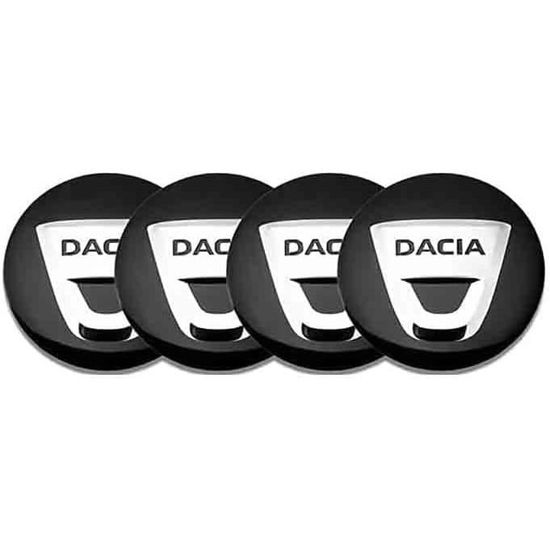 4 Autocollants Cache-moyeu Pour Dacia Duster 1 (2010-2017) - Diamètre 60mm, Logo Dacia, Protection Contre La Poussière, Adhésif Inclus - 5