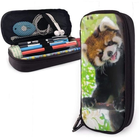 Trousse à Crayons Panda Grande Capacité - 22x7,5x13 Cm - Plusieurs Compartiments, Fermeture éclair Fluide | Cadeau école Bureau