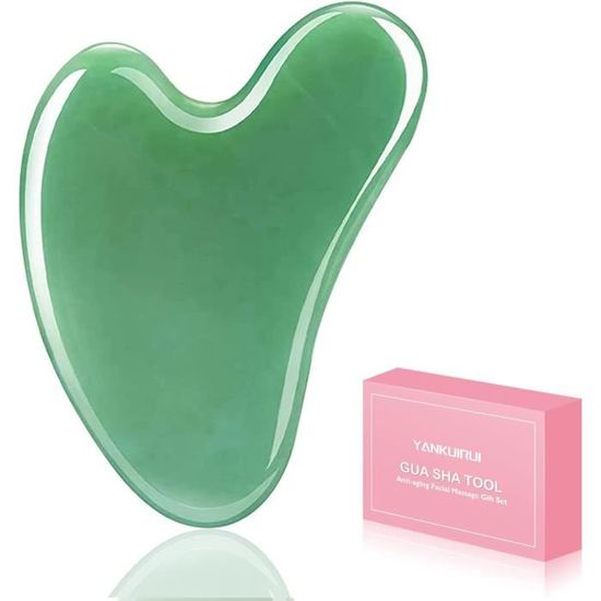 Outil Facial Gua Sha En Pierre Bian – Grattoir Traditionnel Pour Massage Relaxant