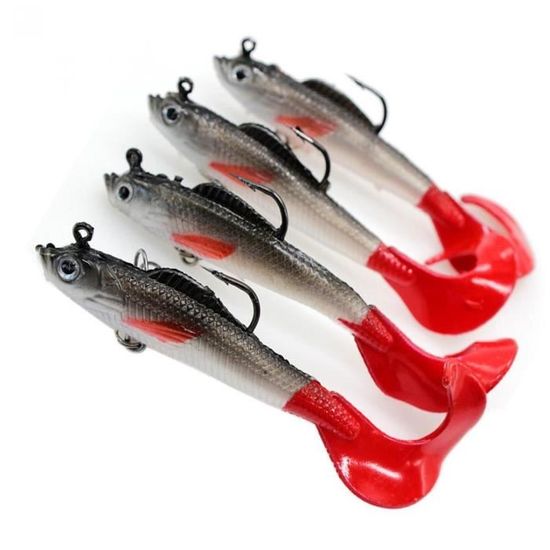 Leurres Pêche Leurres Souples Appâts Artificiels 3d Yeux Doux Poisson Appât Double Crochets Accessoires - Sport