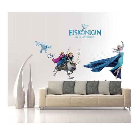 Sticker mural elsa la reine des neiges 3D Anna Cdiscount Maison