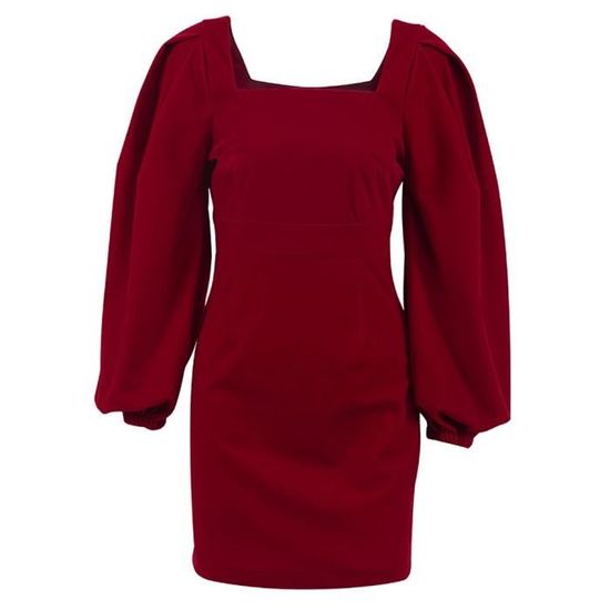 Robe De Soirée En Velours Pour Femmes Manches Bouffantes Noire Sexy ...