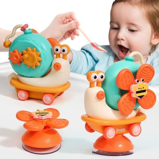 Jouet Pour Bébé 6 12 Mois Jouets De Chaise Haute Avec Ventouse Et Spinners,Montessori Sensoriels
