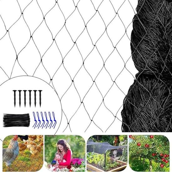 Filet Anti Oiseaux, 7.5m X 15m Filet Oiseaux, Filet Protection Oiseaux Filet Arbre Fruitier Filet Oiseaux Noir Protegez Arbres Fruitiers Et Les Legume Des Dommages Causes 92573213