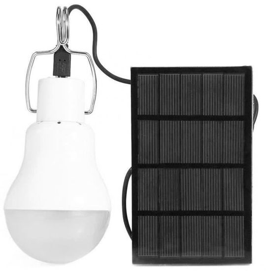 GA22533Lumière solaire camping LED Tente lampe rechargeable d'urgence de nuit Voyage extérieur Ampoule Noir