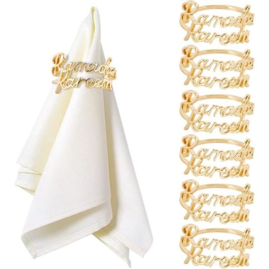 EUIOOVM Lot De 12 Ronds De Serviette Dorés En Métal - Boucle - Porte