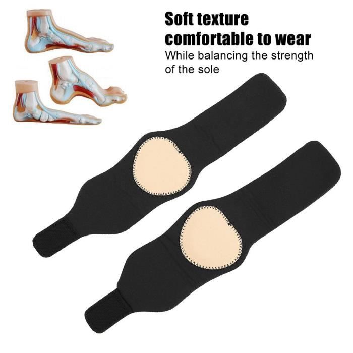 BOYOU 2Pcs / Paire Semelles Orthopédiques Pieds Plats Soutien De La Voûte Plantaire Relive Chaussures Confortables Pad (Noir)