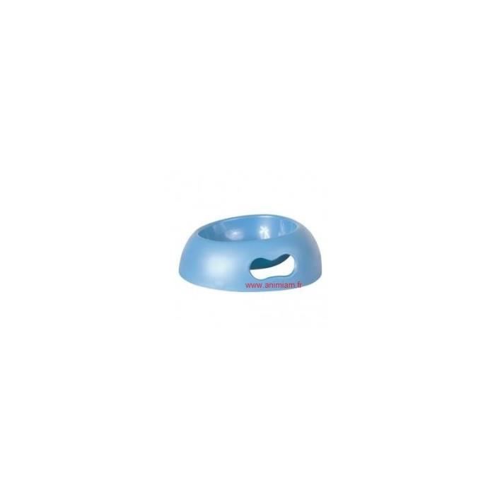 Gamelle ovale avec poignet en forme d'os - couleur bleu