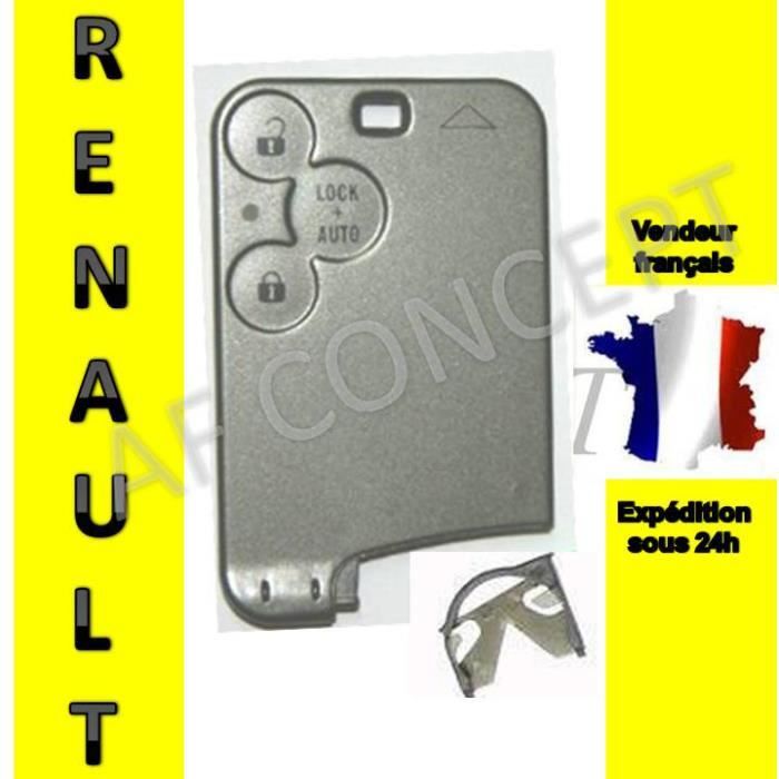 Coque clé carte Renault 3 boutons Laguna Espace ve