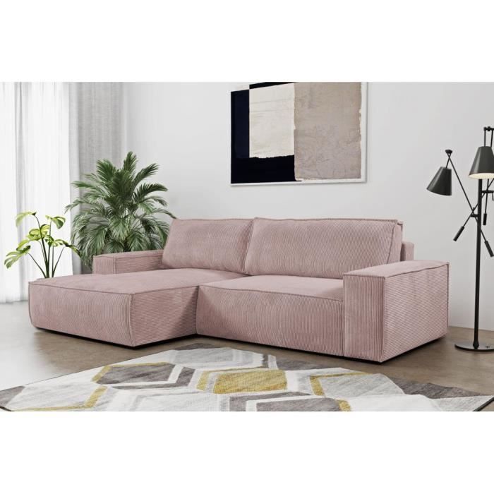 Canapé d'angle Rose Tissu