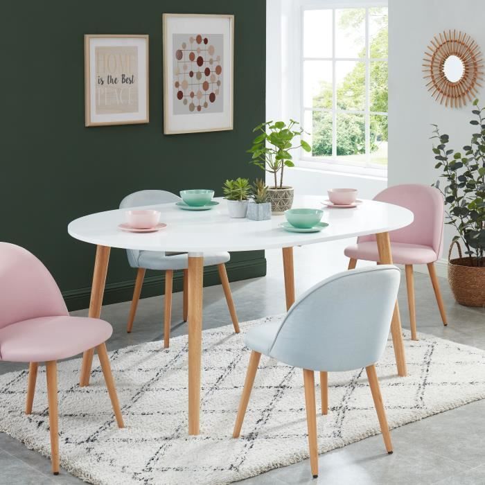 ORACLE Table ronde extensible - laqué blanc satiné - L120-160cm