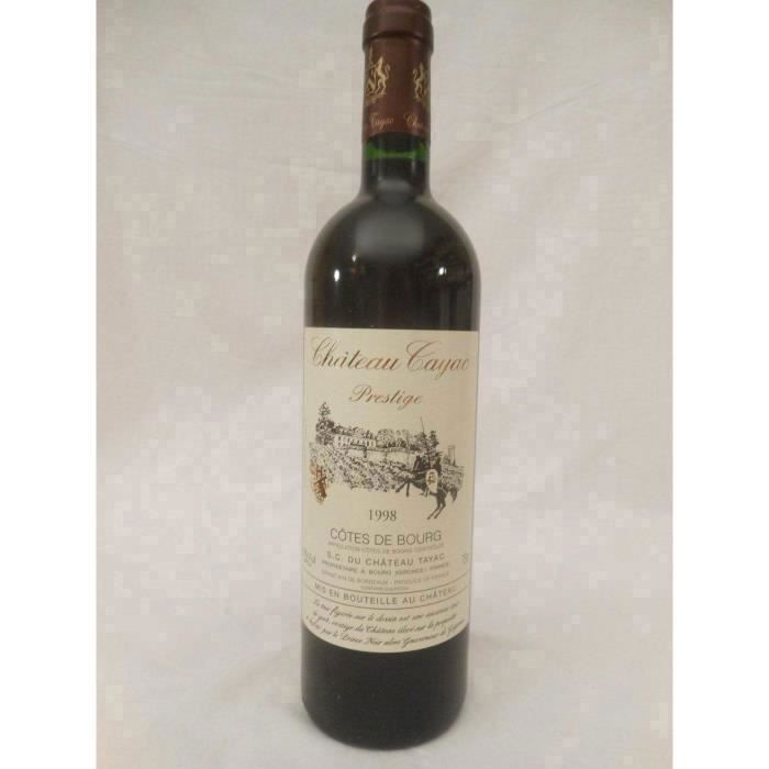 côtes de bourg château tayac prestige rouge 1998 - bordeaux france