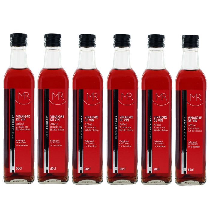Lot 6x Vinaigre de vin rouge - MR - bouteille 500ml
