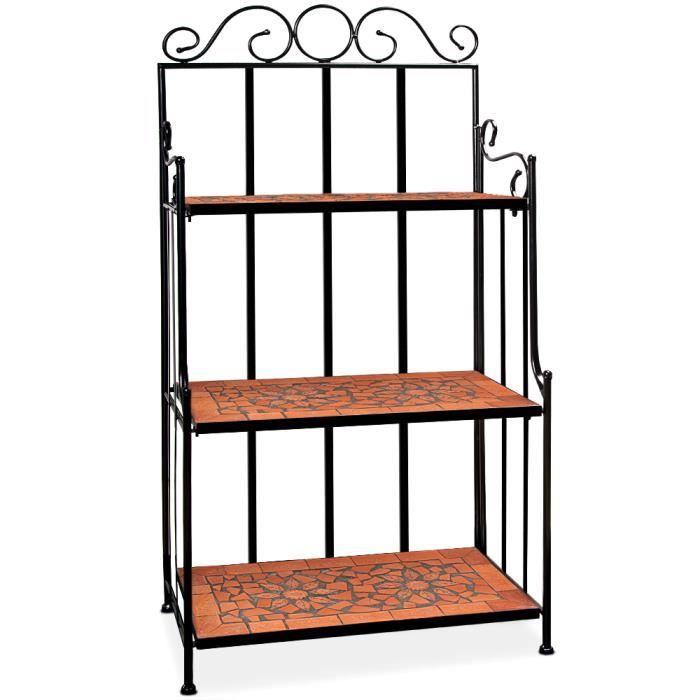 Etagère mosaique en terre cuite - Noir