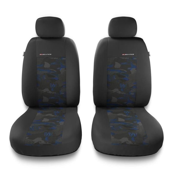 2UNE-BL Noir Bleu - Housses de sieges universelles compatibles avec RENAULT CLIO 2 3 4 II III IV PU9894