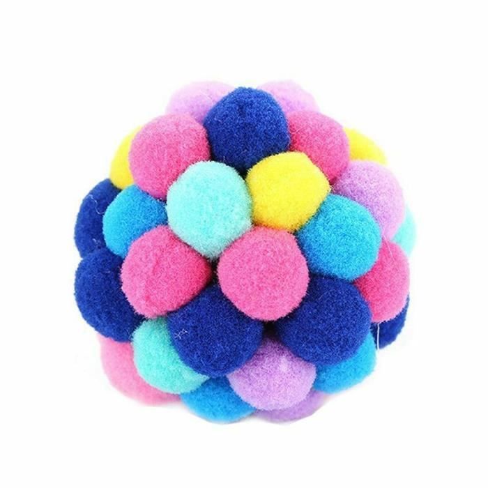 Jouet,Jouet chat pour animaux de compagnie Clochettes colorées, boule gonflable, cataire intégré, jouet - Type Colorful-6 cm