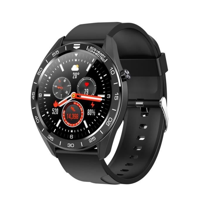 Max Montre Connectée WB02 Hommes Femmes Noir Écran Tactile Complet Suivi Santé Forme de Remise Multi-fonction Sport