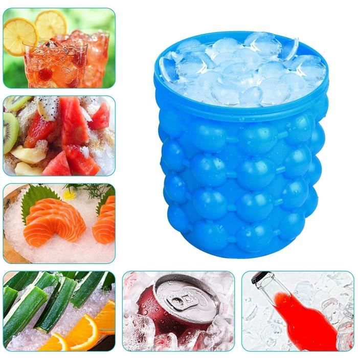 Ice Cube Bacs à Glaçons, Moule à Glaçon Avec Couvercle, Silicone Ice Cube Maker, Magique Seau Glacons à Glace RéUtilisable 120 Glaço