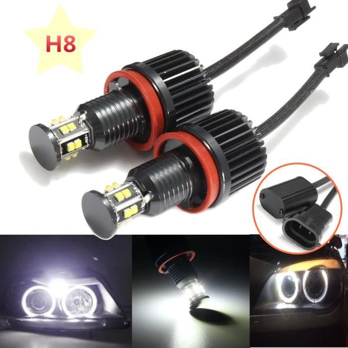 2x H8 LED Angel Eye Anneau Phare Canbus Pour E82 E90 E92 E60 E61 E63 E89 X6