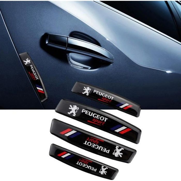 4pcs - Set autocollants de protection des portes de voiture Emblème pour Peugeot 107 206 308 406 408 3008 208 508RXH 308GTI RCZ Scra