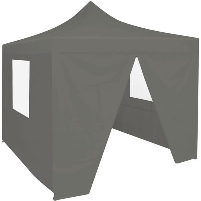 Chic© Tonnelle de jardin Tente de réception - Tonnelle Barnum Barnum avec 4 parois 2x2 m Acier Anthracite #72878