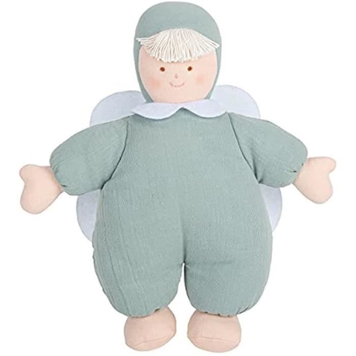 TROUSSELIER Doudou Musical Ange Musique Lullaby J. Brahms 24 cm de haut Tissu en Lin Moderne Chic Idéal Cadeau de Naissance L 591