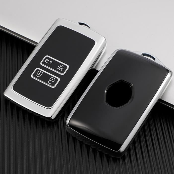 Coque clé,Haute Qualité Voiture TPU Etui Clés Pour Renault Talisman, Cap149, Clio, Mégane, Koleos, Scenic 4 cartes - Type 3-silver