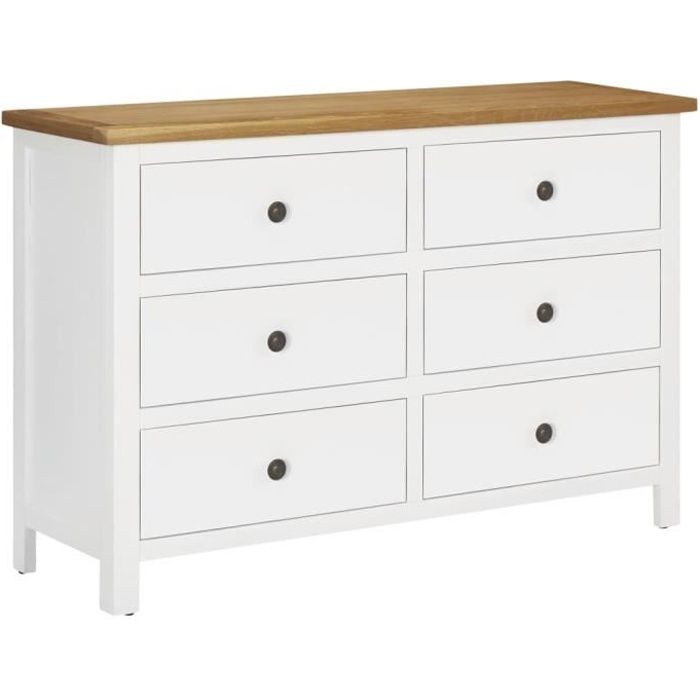 Commode 105x33,5x73 cm Bois de chêne massif -VQU