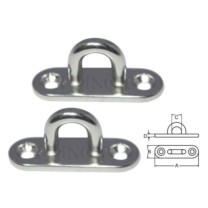 Pontet Sur Platine 100x36mm inox ( Lot de 2 )