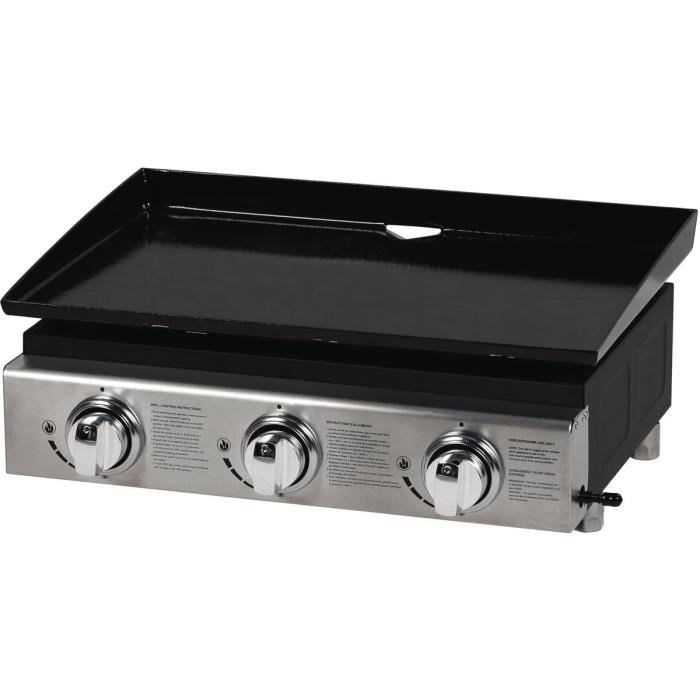 Plancha à gaz -Presto 3- - 3 Brûleurs - 7.5kW - Gris